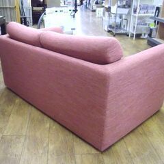 2人掛け ファブリック ピンク系色 幅141cm 2Pソファ 長椅子 ソファー 