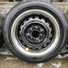 日産純正　13インチ鉄チン　そこそこ太め　トリムリング付き　軽に流用　