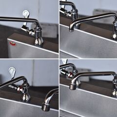 【ヤ取終了10/6】≪yt895ジ≫ マルゼン ステンレス製 2槽シンク バックガード付 幅90x奥行60 単水栓４口付/SANEI製 900x600 現状品 50819-05 ヤ取終了10/6】≪yt895ジ≫ マルゼン ステンレス製 2槽シンク バック