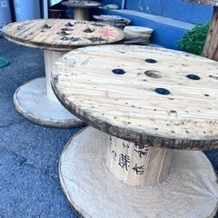 空ドラム　中サイズ　木枠　テーブル　定型分NG