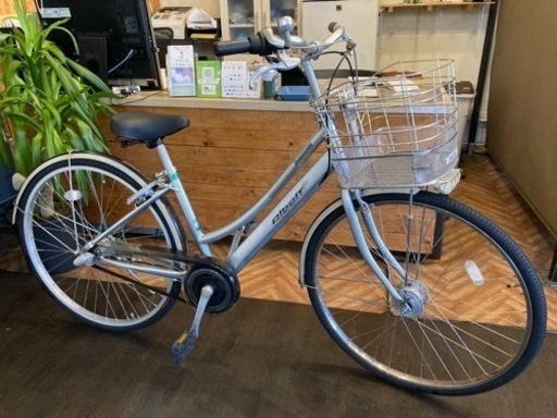 【後輪タイヤ・シフトレバー新品！ブリヂストン！アルベルト】LEDオートライト　内装3段　26インチ自転車　シルバー