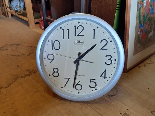 静音 クォーツ 掛け時計 MAG W-268 シンプル 大きめサイズ ウォール  