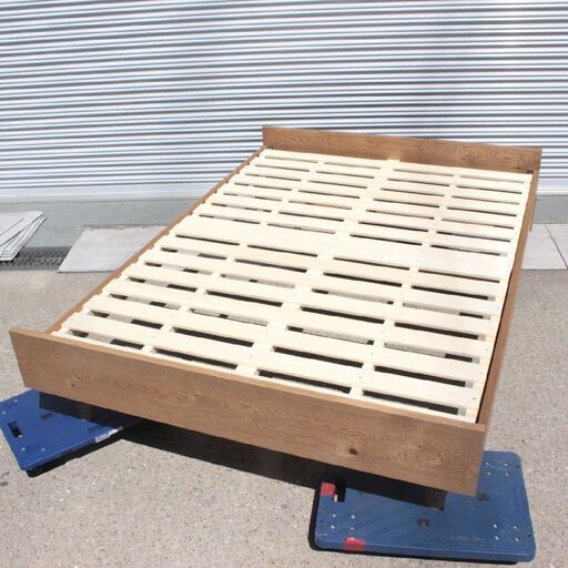 T435) unico ベッドフレーム ADDAY アディ ウニコ ダブルサイズ ロータイプ スノコ床板 ベッド 寝具 オーク オーク材 無垢集成材 木製
