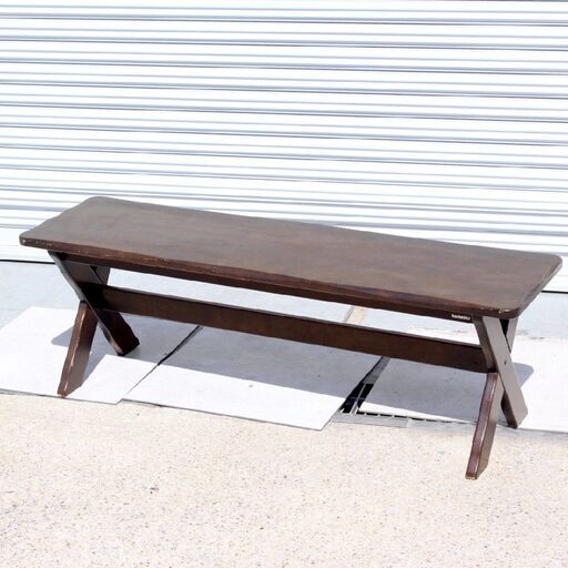 T443) ☆希少☆ カリモク家具 ダイニングベンチ RUSTIC CR3026 W120cm 無垢材 天然木 karimoku ルスティック 長椅子 カントリー チェア