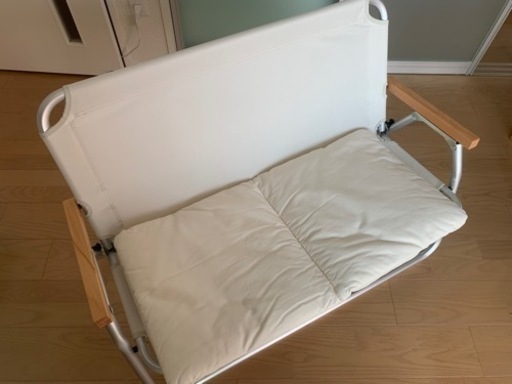 無印良品 MUJI アルミ 折りたたみベンチと専用 綿帆布 クッショ×2