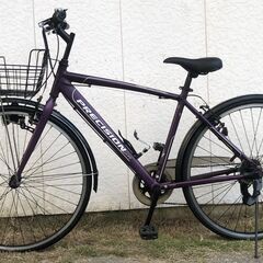 PRECISION 700C クロスバイク カゴ付き・ドロヨケ付き・LEDダイナモライト付き