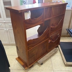 欅？ 茶棚 茶箪笥 シェルフ ラック 骨董 キャビネット