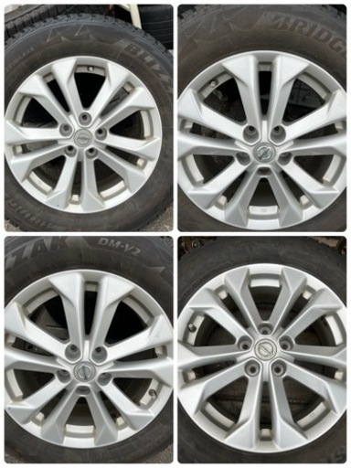 【引き取り限定】日産 純正アルミホイール ブリジストン225/65R17 2018年製 スタッドレスタイヤ 4本まとめ