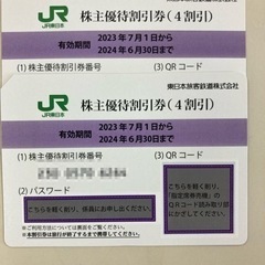 【値下げ】JR東日本　株主優待券（4割引）2枚