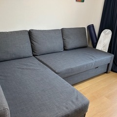 【美品】IKEA 3人掛けソファーベッド収納付き