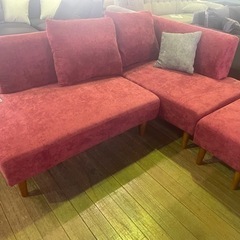 カウチソファー！レッド！新品