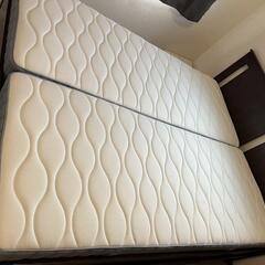 IKEA クイーンベッド 引き出し付き  マットレス マットレストッパー付き