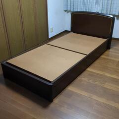 木製シングルベッド　引き出し付き