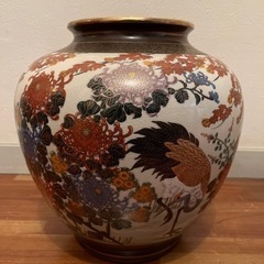 薩摩焼 花仙造 花鳥図花瓶