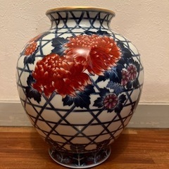 オールド香蘭社　牡丹図　花瓶　