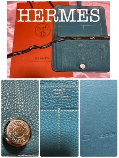 HERMES エルメス ドゴンGM トゴ 長財布 ブルー HERMES エルメス ドゴンGM トゴ 長財布 ブルー