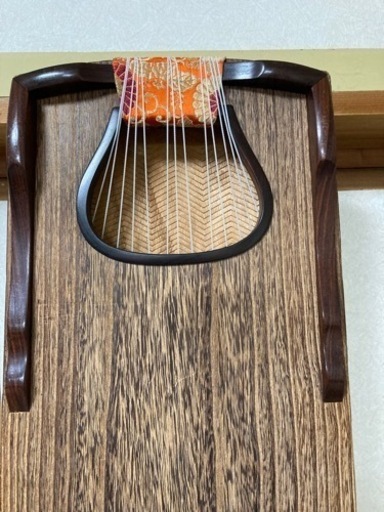琴　値下げしました　綾杉彫　くり甲　玉縁包み柏葉