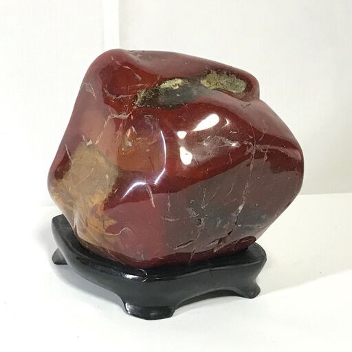 赤玉石/新潟佐渡/2.9kg/朱色/磨き/パワ―ストーン/原石/台座付き