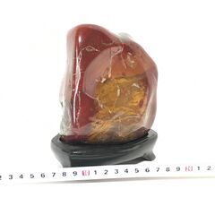 赤玉石/新潟佐渡/2.9kg/朱色/磨き/パワ―ストーン/原石/台座付き