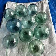 浮き玉 ガラス玉 10個セット直径10〜12cm