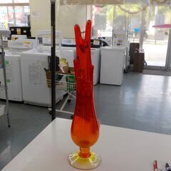 Ｇ：085387　琉球ガラス花瓶　（赤）