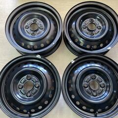 新車外し◆ムーヴキャンバス純正スチール×ホイールキャップ◆ホイールキャップは未装着未使用!!4.5J 14in IS45 4/100◆ムーヴ タント ミラ