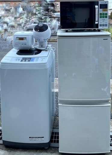 1人住まい用：冷蔵庫　洗濯機　電子レンジ　炊飯器　扇風機　5点セット