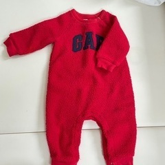 gap baby モコモコ　ロンパース　レッド赤