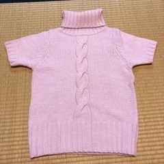mocolle ピンク　タートルネック　ニット　セーター　半袖