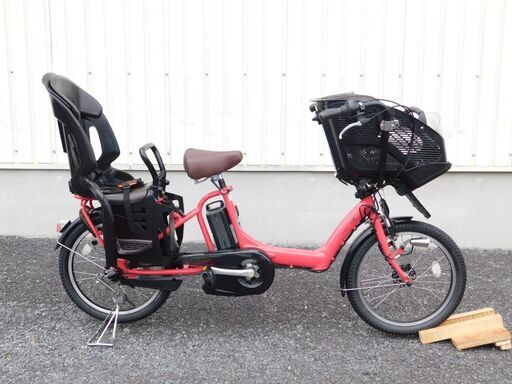 2014 子供乗せ3人乗り仕様 ブリヂストン アンジェリーノ プティットe A20L84 レッド 8.7Ah サドル新品 車体＆バッテリー極めて良好! 自601
