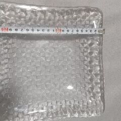 【美品】角形深皿　ガラス　23cm