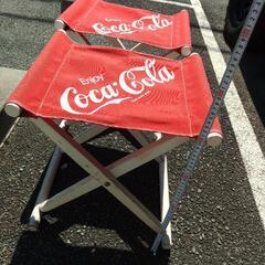 ２脚set コカ・コーラ　木製折り畳み椅子　アウトドア　
