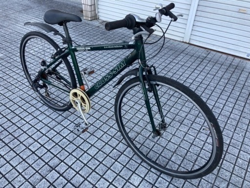 27インチクロスバイク】6段変速 LEDオートライト付 前かご、チェーン