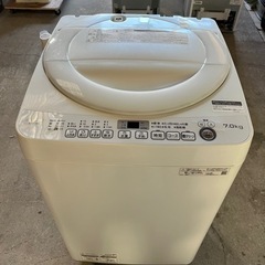 【お引取先確定】SHARP洗濯機ES-KS70W 2021年製　中古美品✨