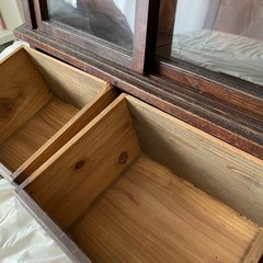 古家具  アンティーク  木製のガラス戸棚　収納棚　食器棚　水屋箪笥　キャビネット  昭和レトロ  大正