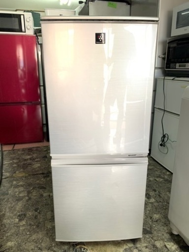 北九州市内配送無料　保証付き　シャープ SHARP SJ-PD14W-S [冷蔵庫 （137L・つけかえどっちもドア） シルバー系 プラズマクラスタ