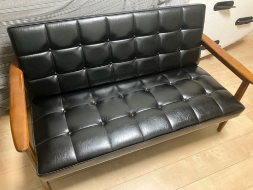 カリモク60】2人がけソファ Kチェア ブラック - 2人掛けソファ 