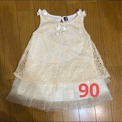 女の子　90 チュニック　レース