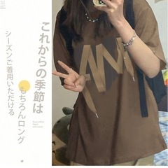 【新品】] tシャツ ロゴ レデイース トップス 五分袖 丸首 ...