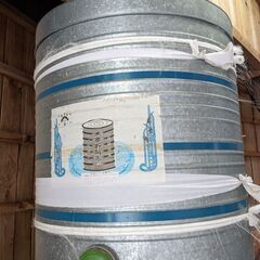 穀物貯蔵容器　貯米缶　ブリキ製　万能容器　