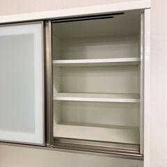 ニトリ/NITORI キッチンボード アルミナ2 100KB SI シルバー ハイグロス フルスライドレール 中古家具 店頭引取歓迎 R7549