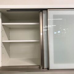 ニトリ/NITORI キッチンボード アルミナ2 100KB SI シルバー ハイグロス フルスライドレール 中古家具 店頭引取歓迎 R7549