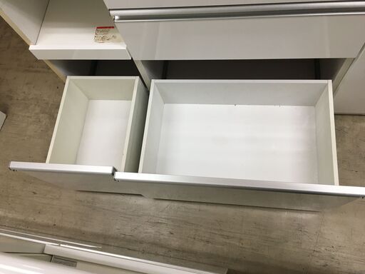 古賀家具 キッチンボード ジュピター140 高さ180cm 幅140cm 2枚扉レンジボード 食器棚 カップボード スロークローズ 作業台  家具 インテリア 家具 ホワイト 収納用品 多目的収納 食器棚 おしゃれ クリーニング済 堺市【ジャングルジャングル石津店】