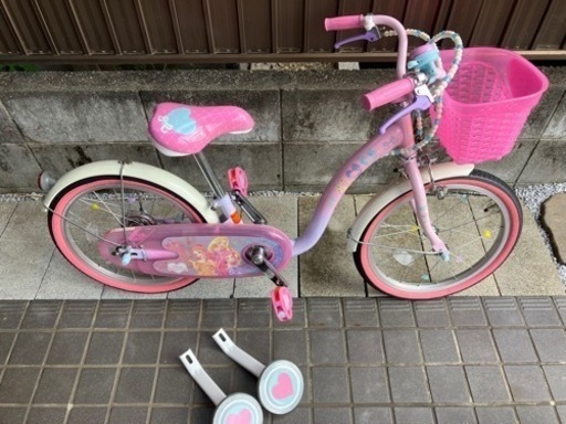 女の子用自転車　18インチ　補助輪付