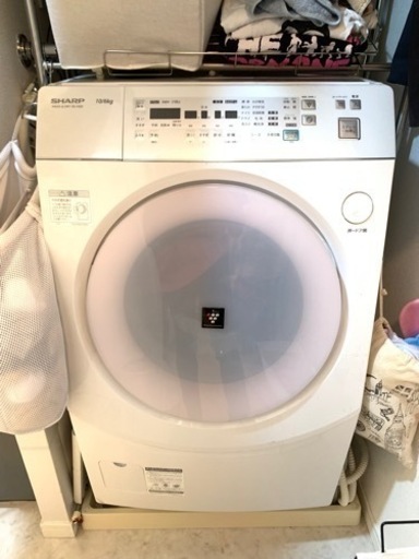 10.0kg SHARPドラム式洗濯乾燥機　ES-V520-PL