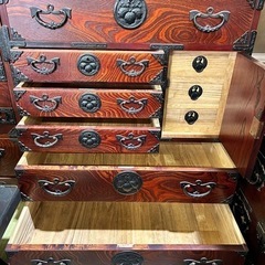 程度良好 岩谷堂箪笥 漆塗り うるし 時代箪笥 和モダン 高級 ケヤキ材