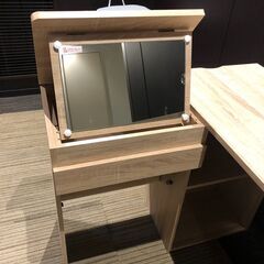 展示品・未使用品】ドレッサーテーブル L字デスク 化粧台 メイク台 棚付き