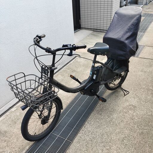 【引取り限定】子供乗せ自転車　ブリヂストン　ビッケツーe　20インチ　グレー　リアチャイルドシート付