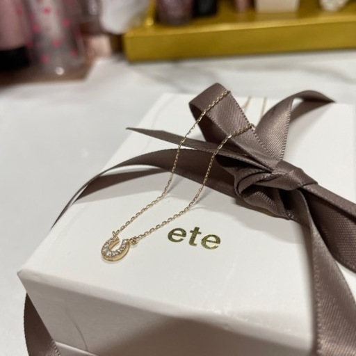 ete エテ レイヤー ホースシュー パヴェ ネックレス K10YG