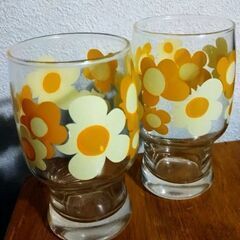 花柄　グラス　2個